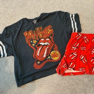 The Rolling Stones PJ Set women’s plus 18W-20W sleepwear